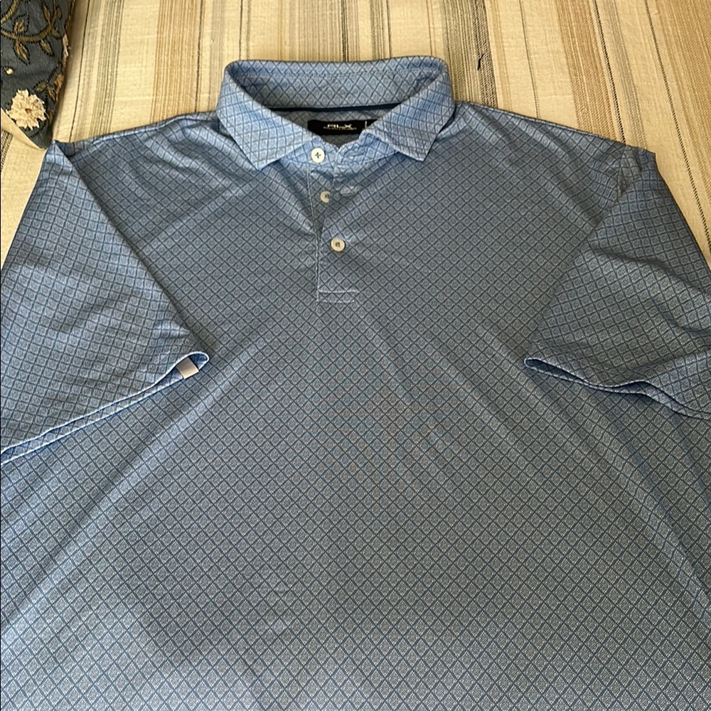 RLX Ralph Lauren Blue Geometric Polo Shirt